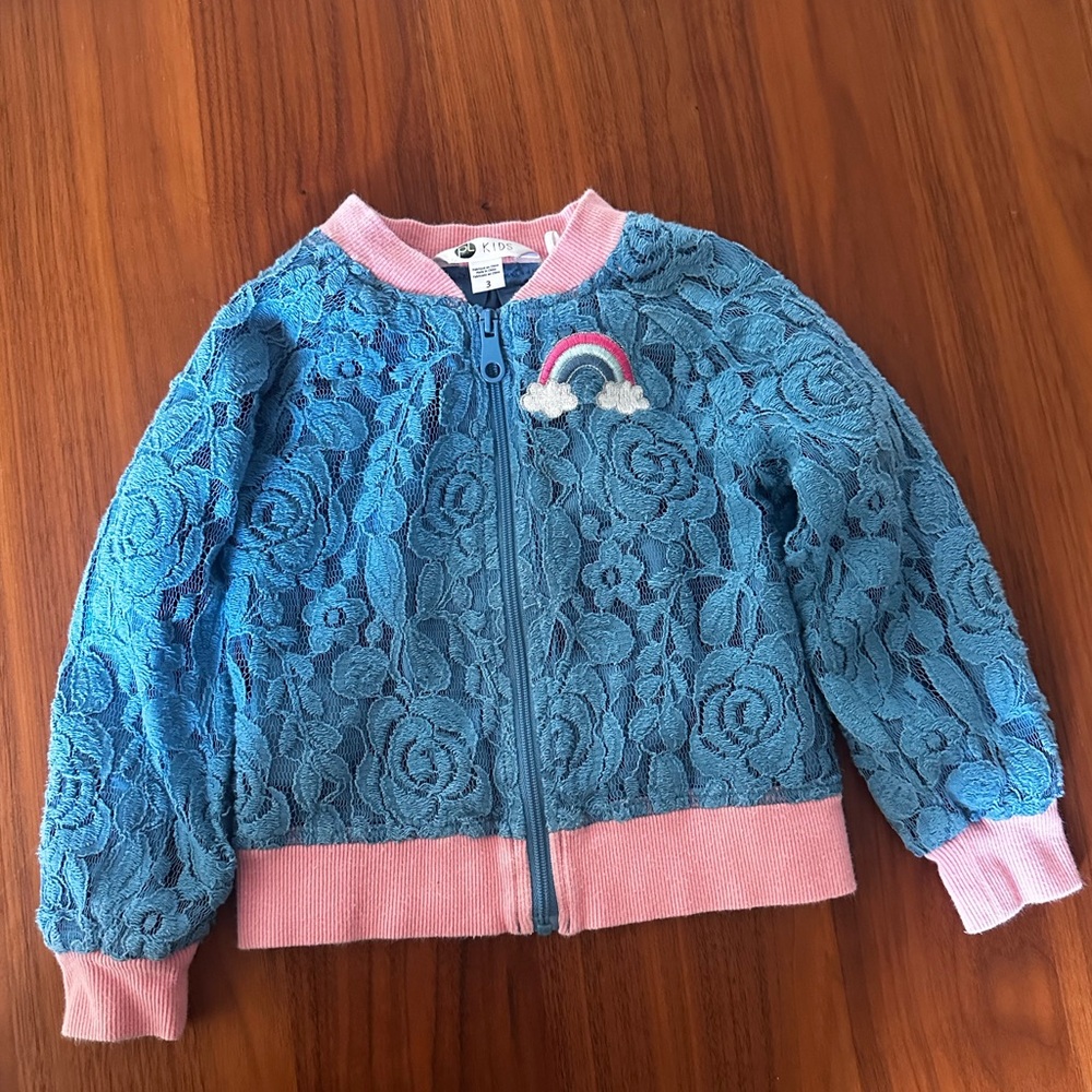 Girls lace bomber jacket size 3